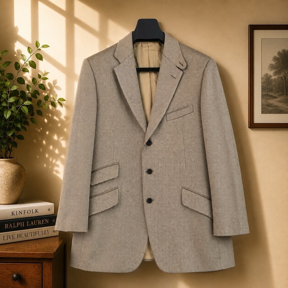 Ralph Lauren Purple Label Blazer Mens 44R Brown Cashmere Silk Sport Coat Italy